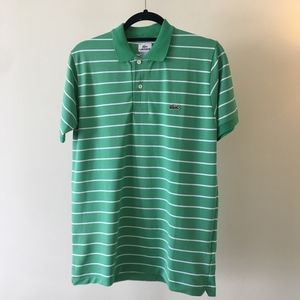 Lacoste Men’s Polo Striped Green Size 4 Medium
